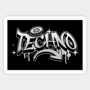 TECHNO  - Graffiti Tech (Grey) Magnet